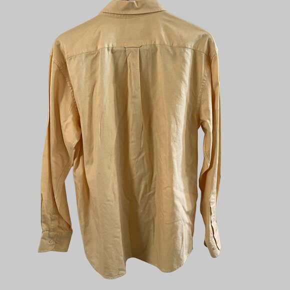 Cintas Casual Button Down Shirt Adults Large Yellow Cotton Comfort Business NWOT - Picture 2 of 10